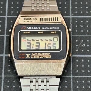 Vintage Armitron Melody Alarm-Chrono Digital Watch Silver 40/6206-7 M145M Mens